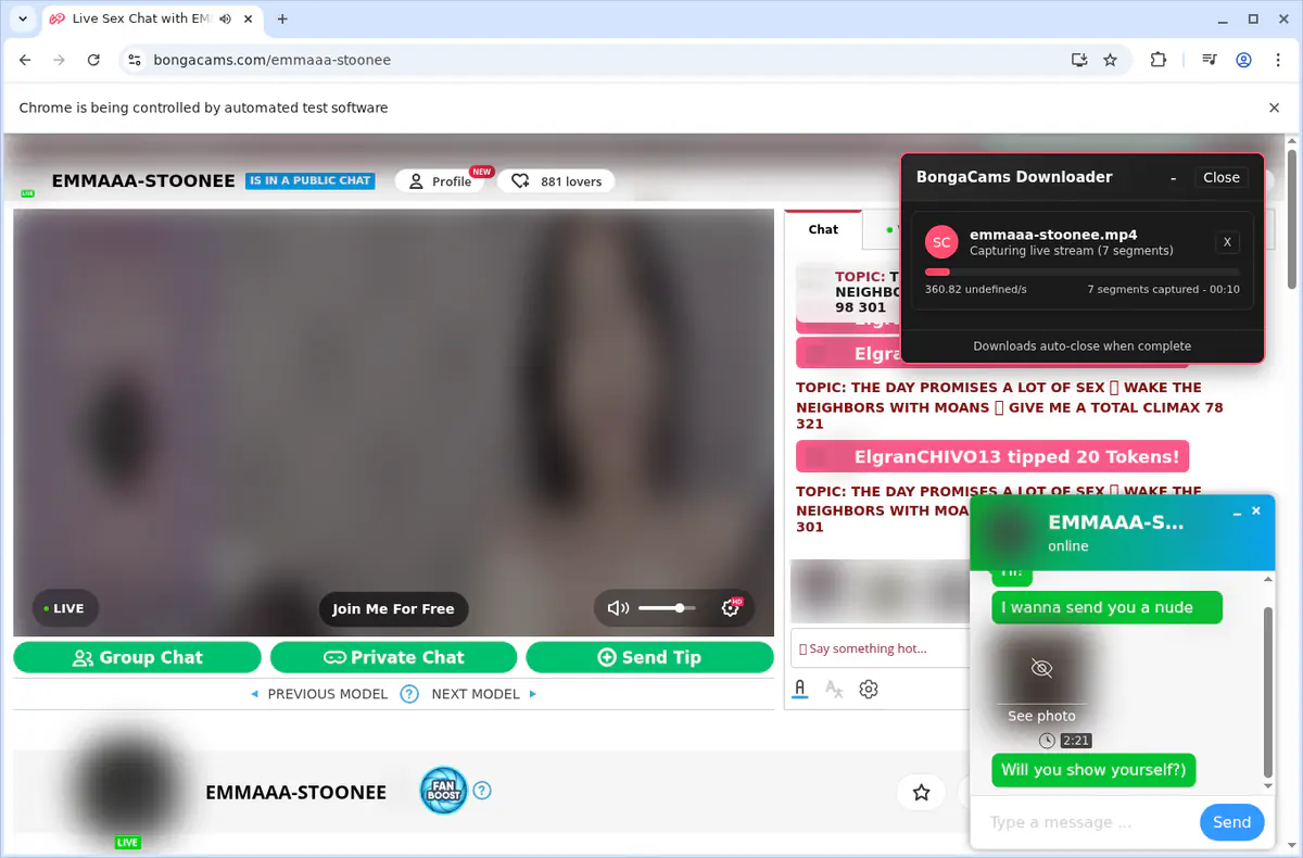 Bongacams Video Downloader browser extension screenshot 4