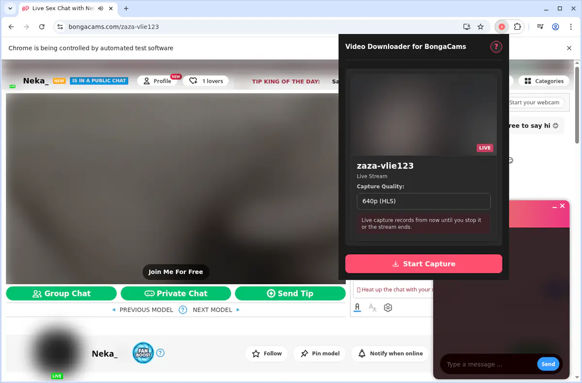 Bongacams Video Downloader browser extension screenshot 5